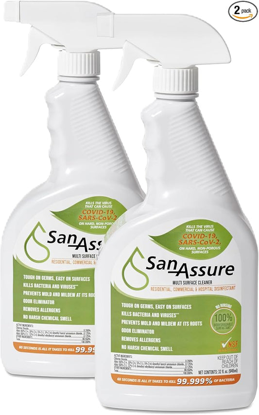 The Disinfectant, EPA Registered, Kills Mold, Mildew & Viruses, Eliminates Odors, Food-Contact Sanitizer, (2) 32oz. Bottles
