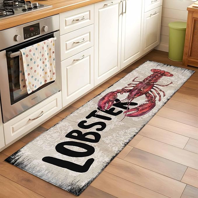 Nautical Ocean Wood Texture Runner Rug 2'x6', Hallway Runner Rugs Washable Non-Slip Bedside Floor Mats Carpet for Kitchen Bedroom Laundry Room Bathroom