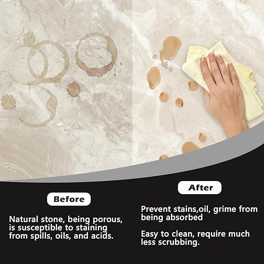 NADAMOO 2K Granite & Marble Sealer Spray, 2-Parts Formula Sealant with Stronger Adhesion and Enhanced Wear Resistance, Seal & Protect Kitchen & Bath Surfaces, Clear, 2 Cans