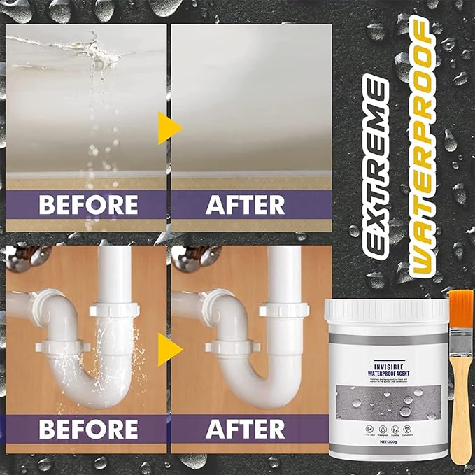 Instarepair Waterproof Anti-Leakage Agent, Waterproof Agent Toilet Anti-Leak Spray Glue Germplasm, Bathroom Waterproof Coating Leak Repair For Wall Roof Roofing (300g)
