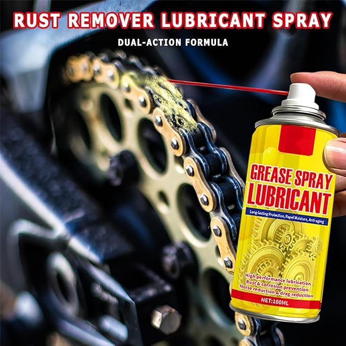 6.1oz Anti-Rust Lubricant Spray & Rust Remover for Metal, Multi-Purpose Penetrating Oil, Fast-Acting Lubricant Rust Dissolver for Vehicles, Tools, Chains, Bolts & Hinges (3 pcs)