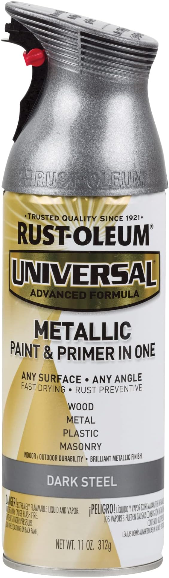 Rust-Oleum 262662 Universal All Surface Metallic Spray Paint, 11 oz, Dark Steel