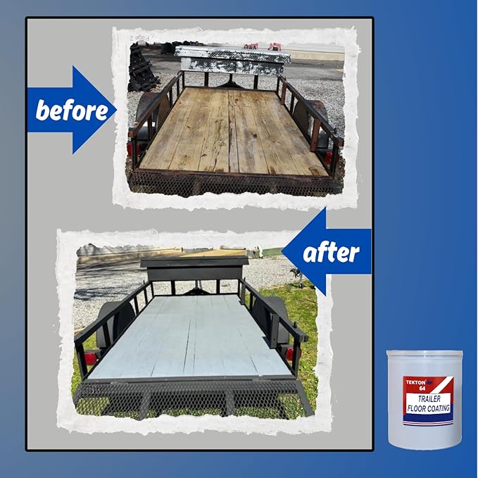 Protects Trailer Floors, Ramps and Walls; Non Skid Paint (Grey, 1 Quart Includes 3" Roller)