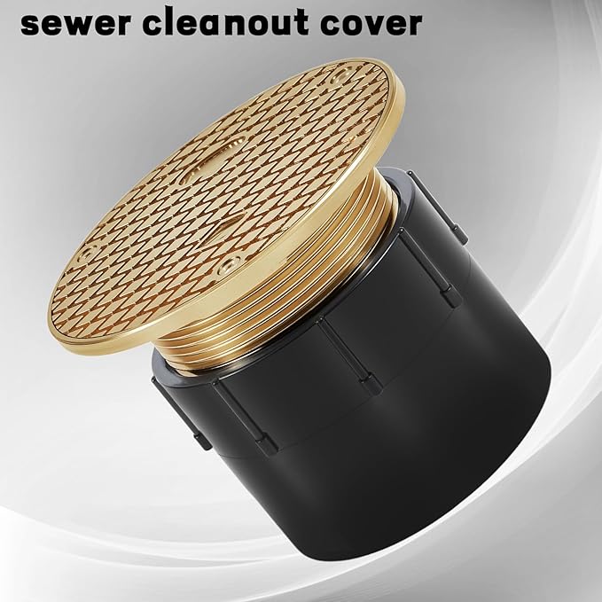 Zonon 2 Pcs Adjustable Floor Cleanout, 3-Inch ABS Wheel Connection Height-Adjustable, Nickel Top Floor Drain for Cleaning on Patios or Walkway