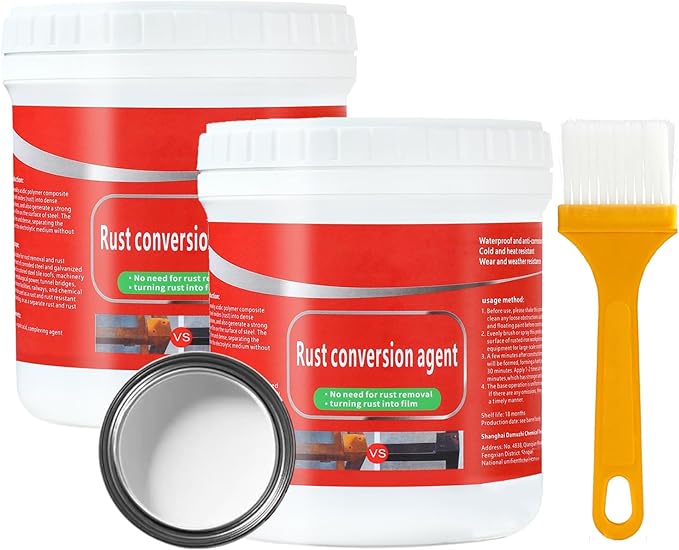 0.08 Gal Rust Remover for Metal, Rust Conversion Paint for Metal (Pack of 2,Milk White)