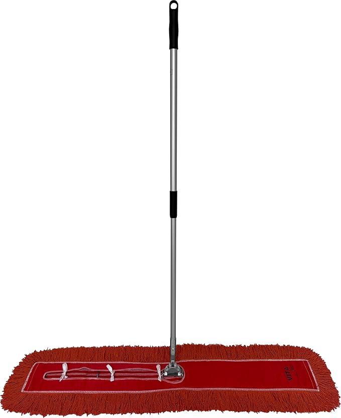 Ultimate Dust Mop Kit: Industrial-Grade Performance, Heavy-Duty Frame, Telescopic Handle - Orange 48 Inch