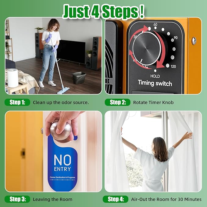 HHGM 148,000mg/h Dual-Fan Ozone Machine Generator High Capacity Ozone Odor Eliminator Odor Removal Air Purifier Ionizer & Deodorizer for Car, Home, Smoke, Pets, Industrial, Basement, Commercial