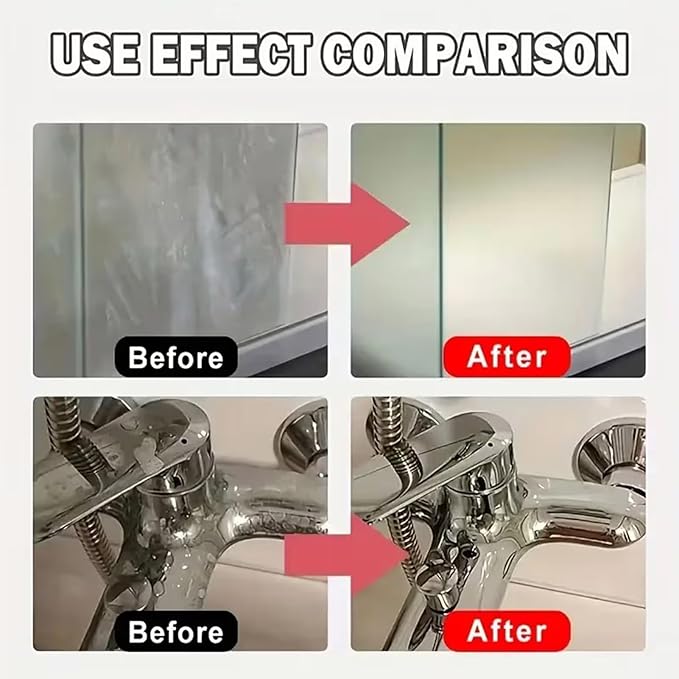 Glass Cleaner, 120ml Polishing Stain Remover with Sponge, Deep Cleaning Stain Remover, Bathroom Polisher, Remove-r Paste, Window Mirror Cleaning Solution for Limescale Tile Mirror Faucet Ceramic