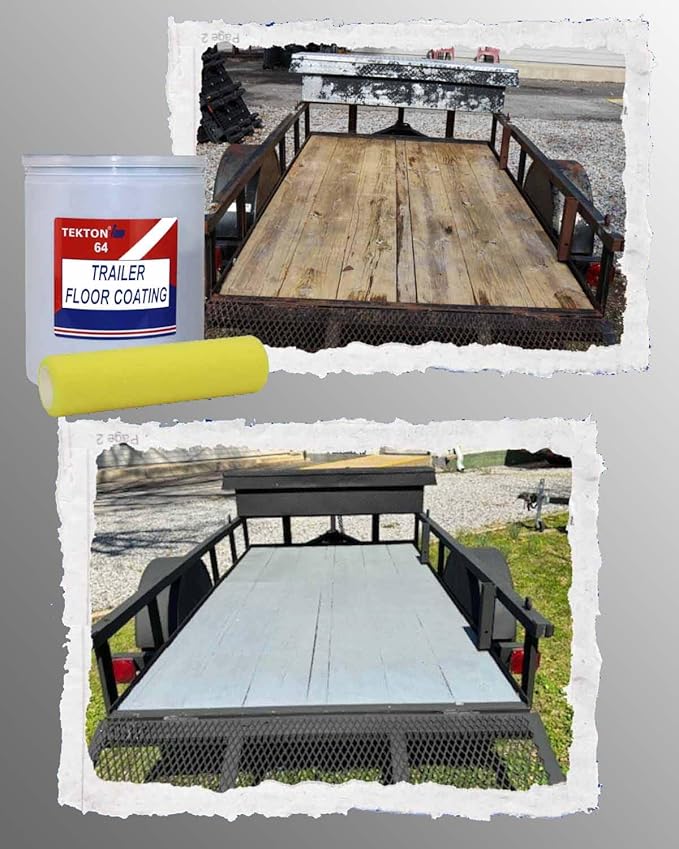 Protects Trailer Floors, Ramps and Walls (Grey, 5 Gallons) Includes 1 Foam Cover; Non Skid Paint