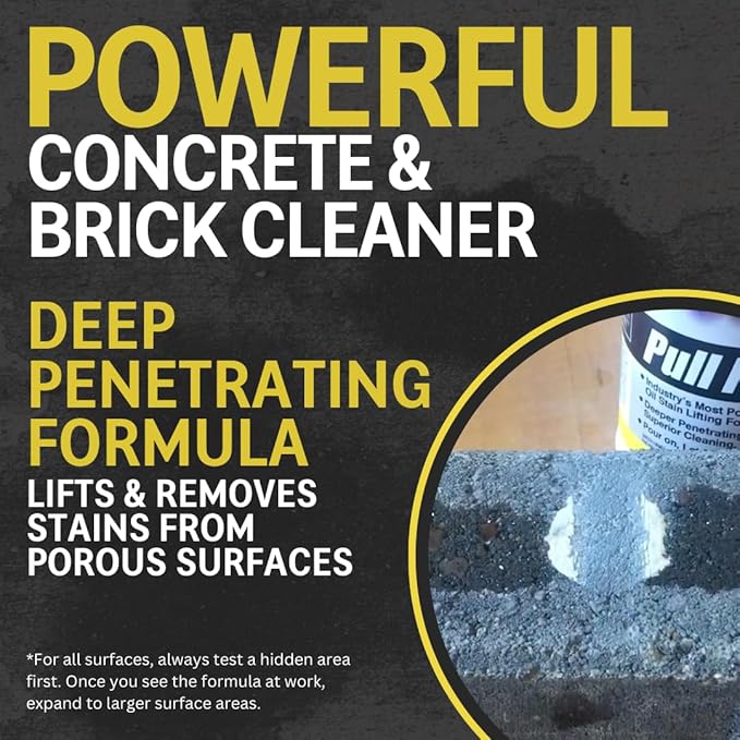 CHOMP! Concrete Oil Stain Remover: Pull It Out Removes and Cleans Oils, Greases from Garage Floors & Driveways, 128 Fl Oz