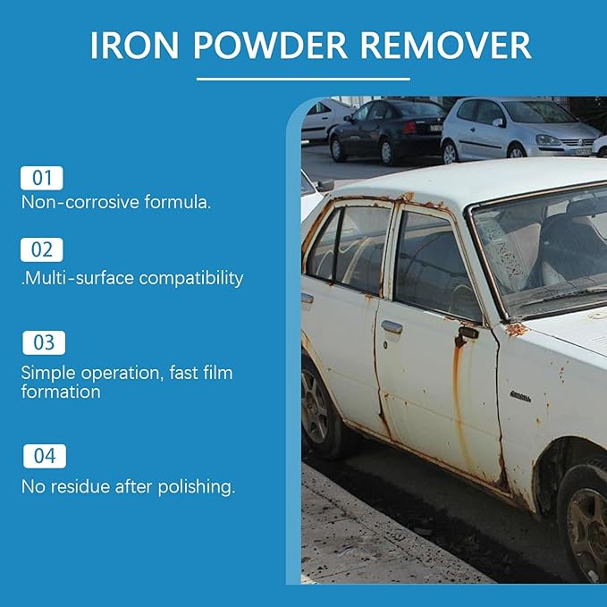 Multi-Functional Quick-Acting Rust Removal Spray, 2026 New 100ml Multipurpose Iron Powder Remover Spray for Car, Fast-Acting Formula & Easy Sprays Application for Metal, Bikes, Tools (100ML)