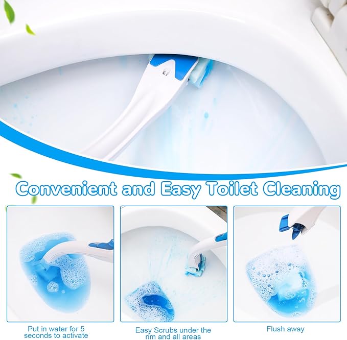 Effacera 36 Refills Disposable Toilet Bowl Paper Bulk Toilet Fresh Flushable Refills for Bathroom Brush Accessories Supplies Starter Kit (Ocean Scent)