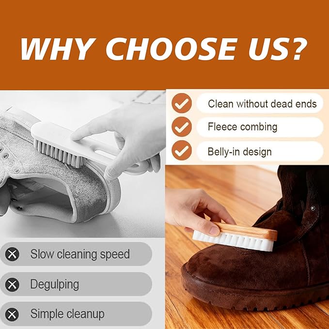 Suede Eraser & Brush for Shoes, Magic Rubber Shoe Brush Cleaner for Suede Shoe,Bags,Jacket Care (2PC)