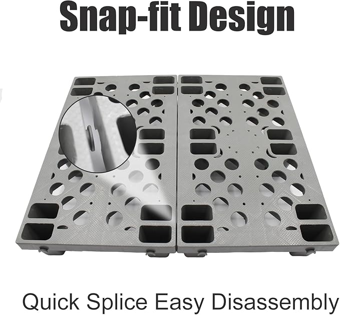 6pcs Gray Plastic Pallets, Lightweight Nestable Polyethylene Pallets, Moisture-Proof Floor Pallets, Mini Spliceable Plastic pallets for Basement Storage Kitchen Garages L 19.7" x W 11.8"x H 3.9"