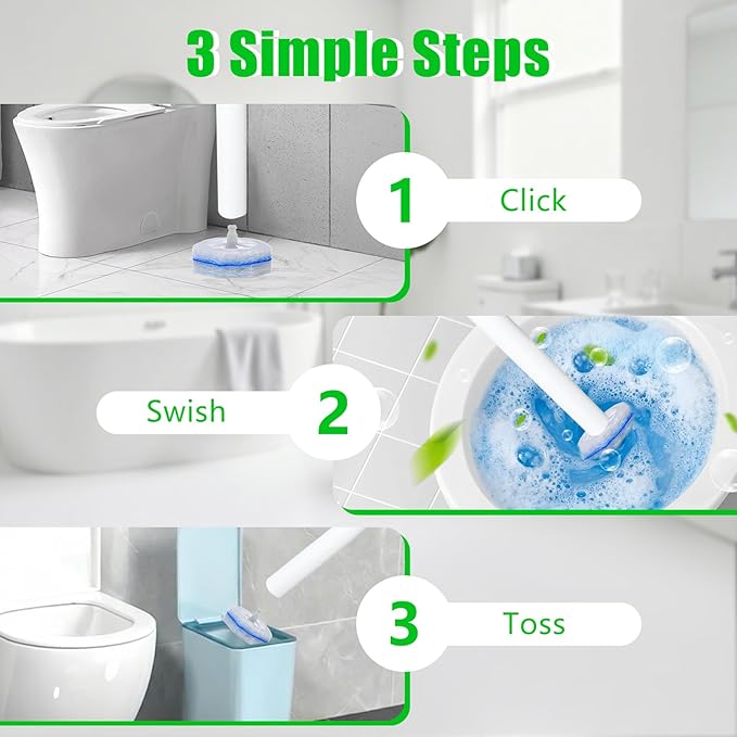30 Count Toilet Wand Refills for Clorox, 4X Cleaning Power Toilet Bowl Cleaner Refill Pads for Clorox Wand System, Disposable Toilet Brush for Bathroom Cleaning，Light Scent
