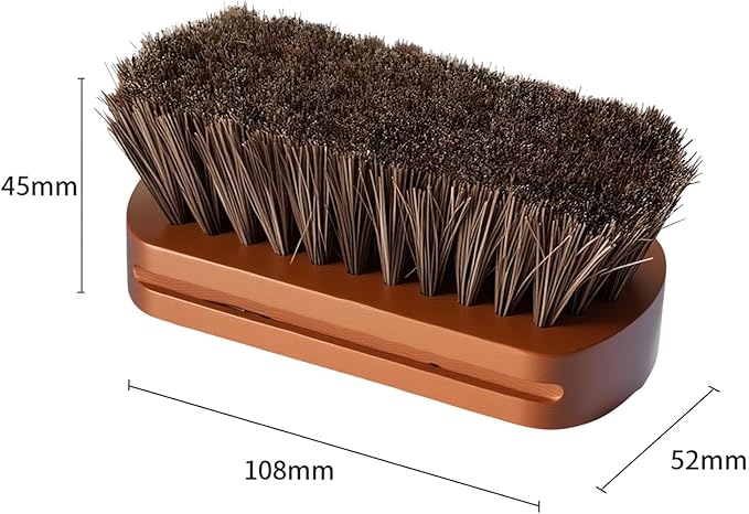 Driak 1Pcs Professional Wooden Handle Horsehair Bristles Hair Brush Leather Boot Shoes Polishing Brush Solid Wood Car Cleaning Brush