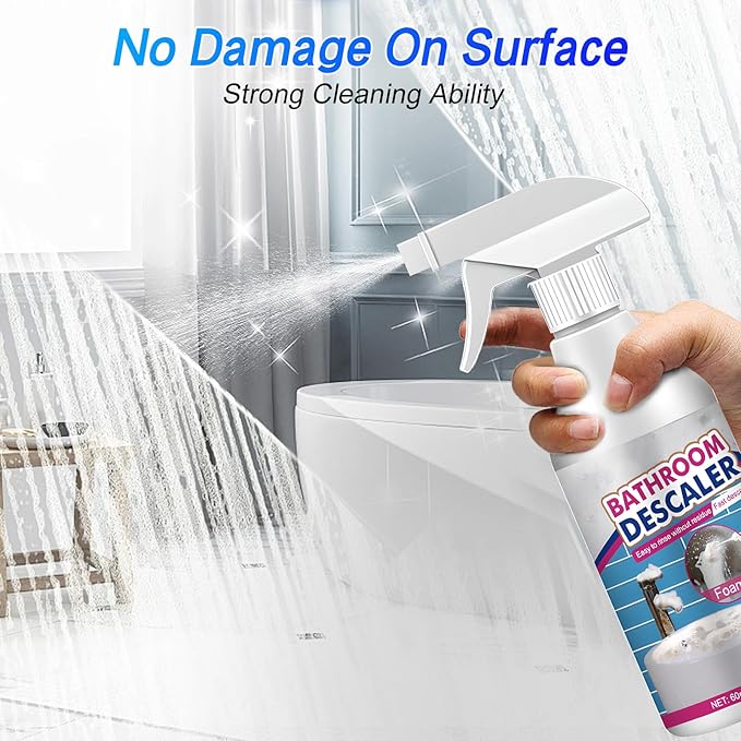 2026 New Bathroom Descaler Foam Cleaner, Multipurpose Bathroom Foam Cleaner Stubborn Stains Cleaner, Bathrooms Descaler Cleaner Spray, All Purpose Rinse Cleaning Foam for Bathrooms (1)