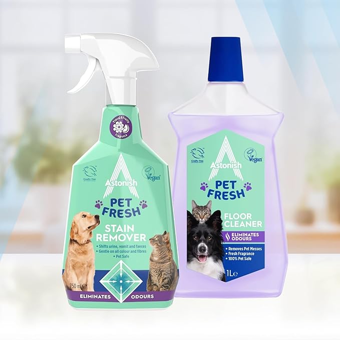 Astonish Pet Fresh Floor Cleaner with Dirt-Repelling Technology, Morning Dew Scent - Protective Shine Coating with Odor Neutralizer, Stain Lifting Formula for Sealed Surfaces