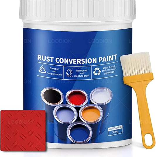Rust Gel Rust Converter - 10.7 Fl Oz, Rust Remover for Metal, Anti Rust Paint with Brush, Eliminates Oxides from Aluminum, Cast Iron, and Steel (Red,10.7 Fl Oz)
