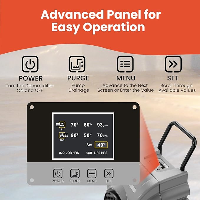 Abestorm 270 Pints Commercial Dehumidifiers with Pump, Portable Industrial Dehumidifier for Water Damage Restoration, Basements, Automatic Humidistat, Power-Off Memory,5 Years Limited Warranty