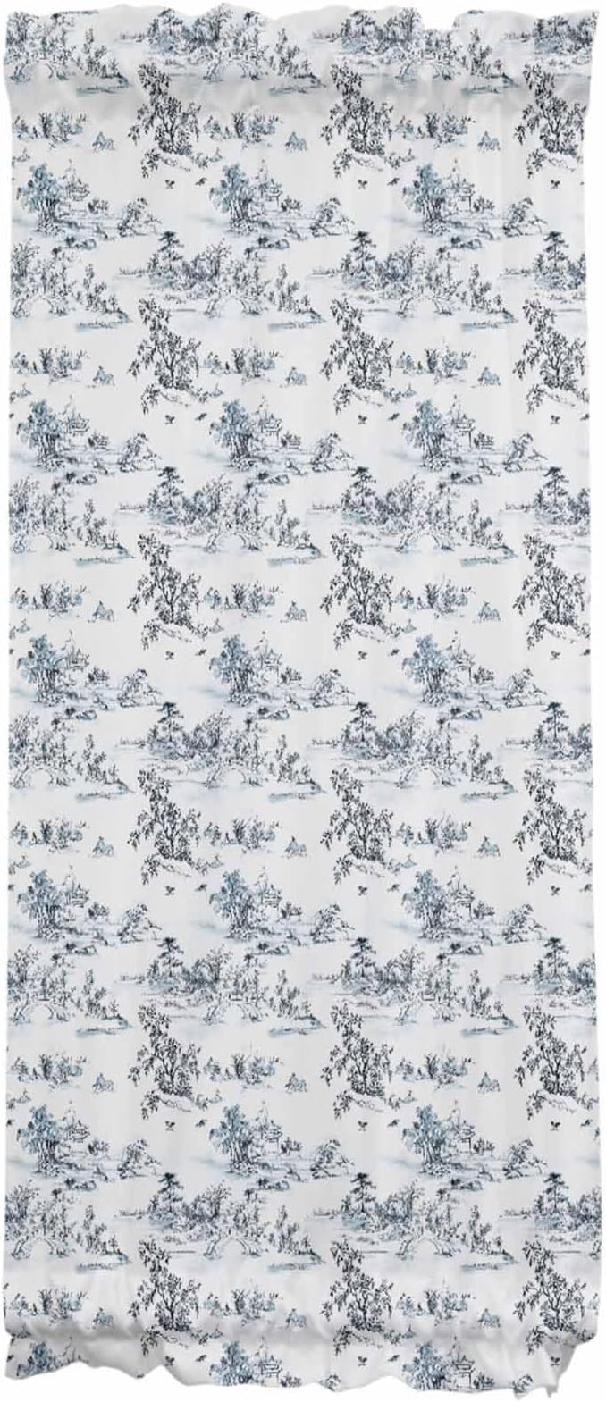 French Door Curtain Panel for Front Door, Ink Painting Grey Bridge River Slidelight Door Curtains with Tieback Light Filtering Privacy Panels for Doorway Entryway 25"x 40"