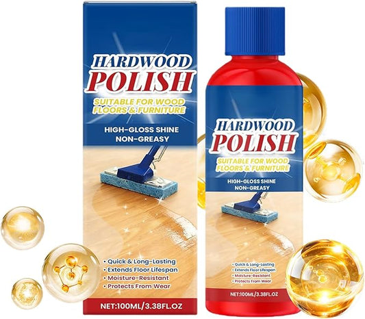 Wood Floor Polish - Deep-Penetrating Mopping Cleaner | Laminate & Hardwood Floor Polish for Bedroom, Entryway, Living Room, Apartment, Cabinets, Tables, Shelves and Furniture Care