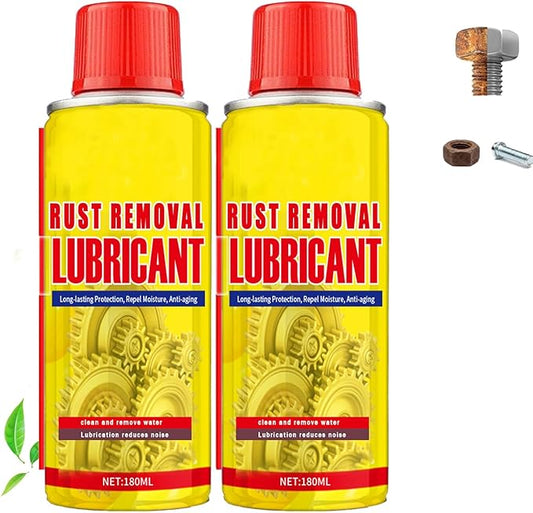 6.1oz Anti-Rust Lubricant Spray & Rust Remover for Metal, Multi-Purpose Penetrating Oil, Fast-Acting Lubricant Rust Dissolver for Vehicles, Tools, Chains, Bolts & Hinges (2 pcs)