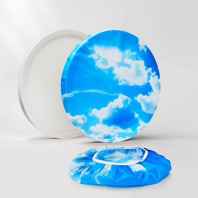 12" Ceiling Light Cover, 2 Pcs Flush Mount Light Fixture Cover, Fabric Ceiling Light Fixture Cover, Light Filters for Bedroom, Kitchen, Hallways/Entryways, Office, Basement (Cloudy)