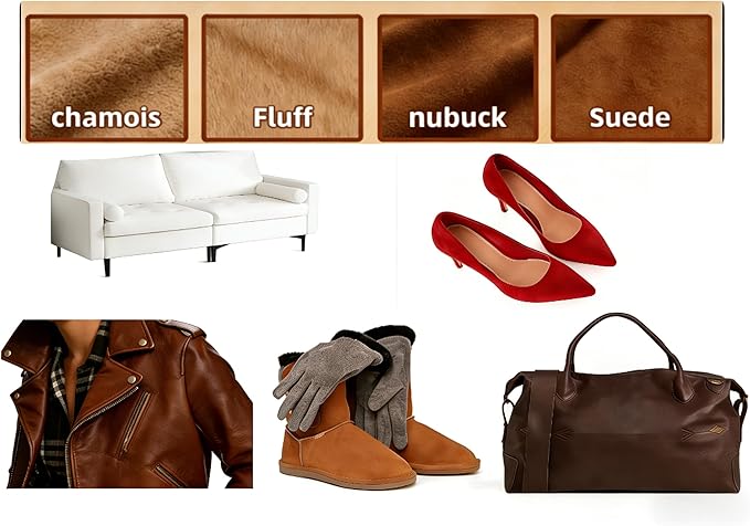 Suede Shoe Brush, specifically Designed for Shoes, Jackets, Handbags, Sofas, Clothing, and Furniture. Wooden Handle, decontamination Tool (2-Piece Set)