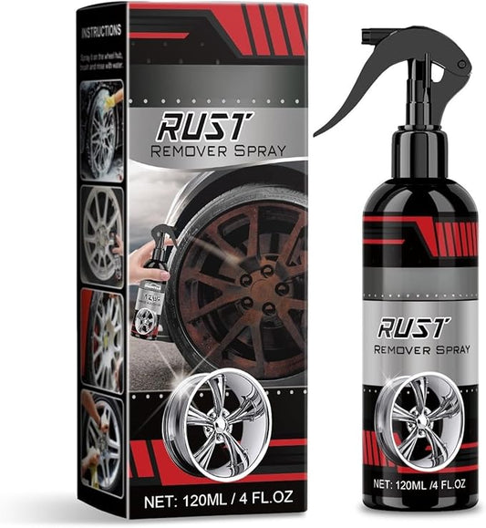 Wheel Rust Remover Spray, 4 Fl Oz Rim Cleaner for Rust Stains, Brake Dust and Road Grime, Automotive Metal Surface Cleaner for Wheels, Hubs and Exterior Car Parts