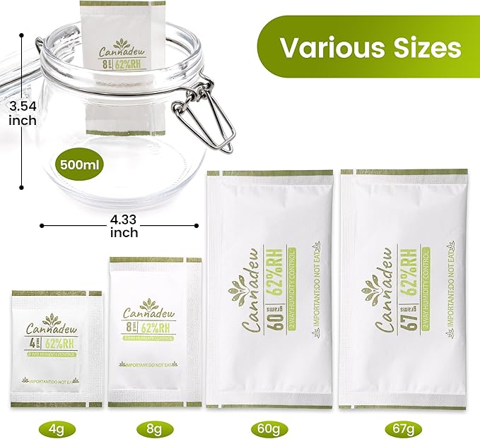 62% Two-Way Humidity Control Packets, 67g (10 Pack) – Moisture Absorbers & Hydration Packets for Storage