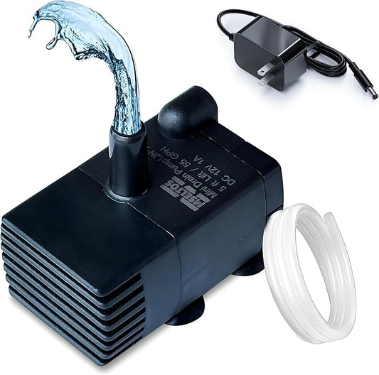 Automatic Small Sump Pump with Water Sensor, 5 FT Lift 55 GPH 115V/230V Mini Condensate Pump with Float Switch, Water Removal for Dehumidifier, Air Conditioner, Ice Maker, Basement, Auto On Off