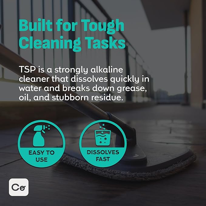 Coolinario Trisodium Phosphate - TSP Cleaner (2 Oz) Heavy-Duty Cleaner & Degreaser for Walls, Floors & Outdoor Surfaces | Removes Grease, Dirt & Stains | Ideal for Home & Industrial Use