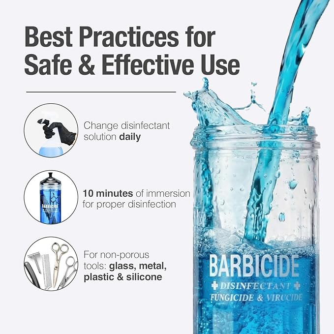 BARBICIDE Half Gallon Disinfectant Concentrate | EPA-Registered, Hospital-Grade Germicide for Salons & Barbershops | Anti-Rust Solution for Shears, Combs & Professional Tools | EPA-Registered