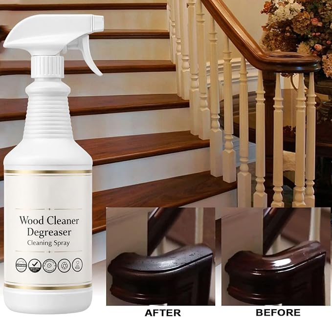 Purevive Wood Cleaner,Purevive Wood Floor Cleaner Spray,Hardwood Floor Furniture Polish and Restore Spray,Purevives Heavy Duty Degreaser for Wood-Cabinets Restores Shine (2PCS)