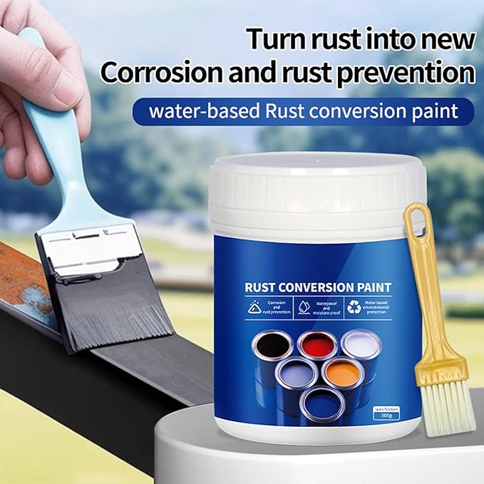 Rust Gel Rust Converter - 10.7 Fl Oz, Rust Remover for Metal, Anti Rust Paint with Brush, Eliminates Oxides from Aluminum, Cast Iron, and Steel (Black,10.7 Fl Oz)
