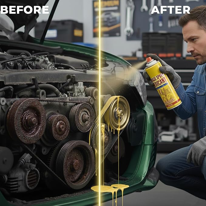 6.1oz Anti-Rust Lubricant Spray & Rust Remover for Metal, Multi-Purpose Penetrating Oil, Fast-Acting Lubricant Rust Dissolver for Vehicles, Tools, Chains, Bolts & Hinges (2 pcs)
