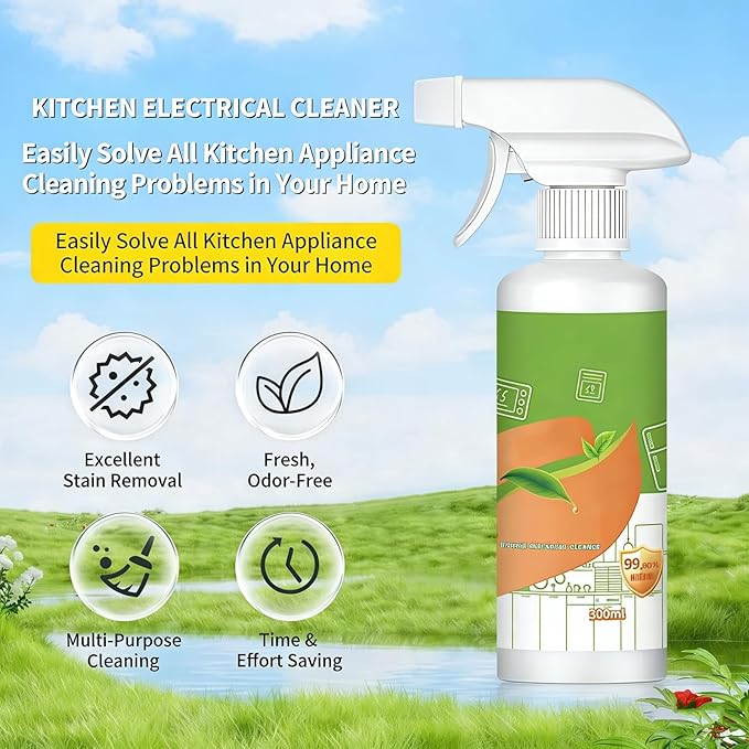 Electrolyzed Ion Kitchen Cleaner Spray, Multi-purpose Household and Kitchen Cleaning Spray, Multi Purpose Cleaner for Hold, Oven, Stove, Range Hood, Easy Cleaning Household Item (1, Medium)