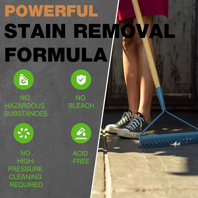 Concrete Oil Stain Remover (7.1 OZ) – Waterless Oil Stain Cleaner for Concrete – for Driveway, Garage, Basement, and Walkway Surfaces – Up to 20 sq. ft.