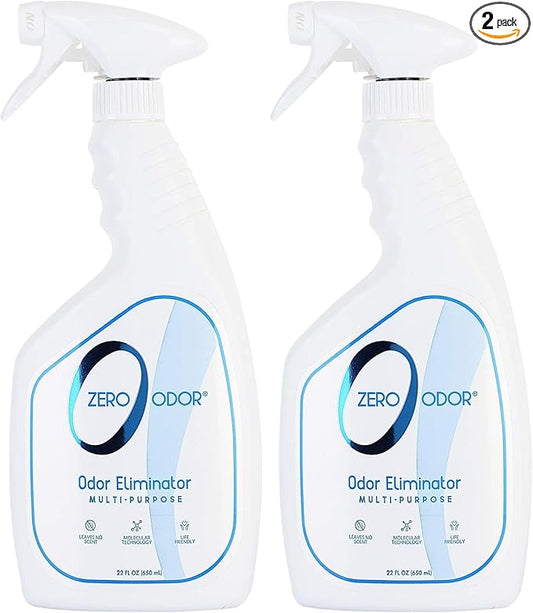 Zero Odor - Multi-Purpose Strong Odor Eliminator for Home, Office, Car, Bathroom, Hotel, Room Deodorizer, and Odor Neutralizer, 22Oz (Pack of 2)