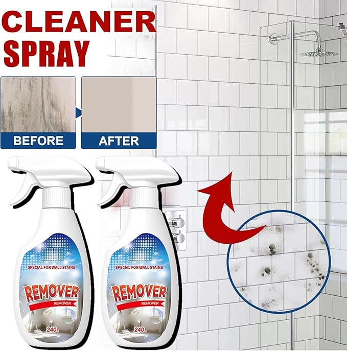 Highly Effective Removal Spray, Wall Cleaner Spray, Multi-Surface Cleaning Solution, Dirt, Dust And Stain Remover, Long-Term Protection, for Bathrooms, Kitchens, Tile, Fabric, Wood (2pcs)