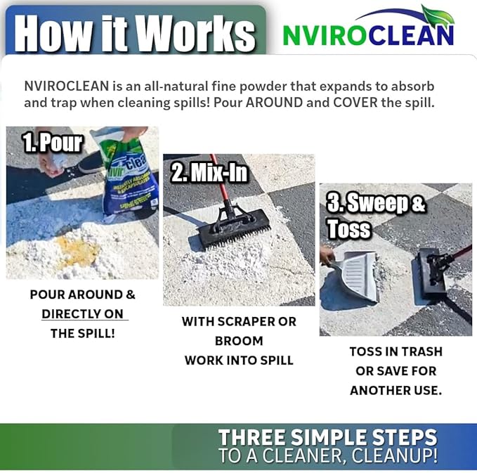 2 LB (Pack of 1) Super Absorbent & Encapsulant Spill Cleanup up to 24lbs, for Home, Commercial, & Industrial Use for Oil, Antifreeze, Food, Paint, Pet Waste, Body Fluids & More