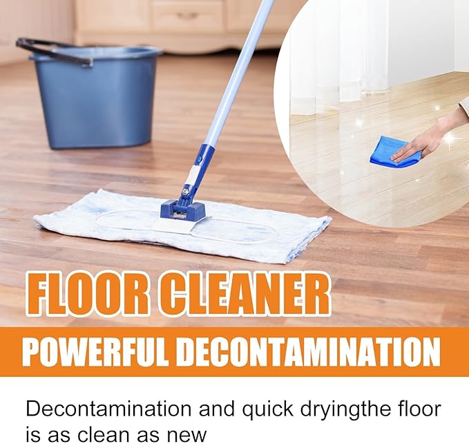 Floor Cleaner Kit, 100 ml Hard Floor Cleaning Solution with Sponge and Cloth, Concentrated Floor Cleaner for Routine Mopping and Spot Cleaning on Sealed Wood and Laminate Floors