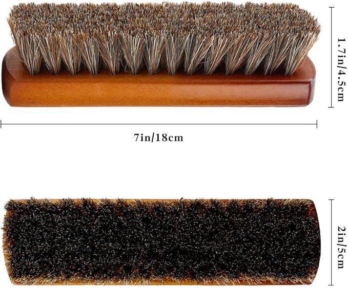 Shoe Brush, Horsehair Shoe Brush Shoe Cleaning Brush Boot Brush for Leather, Shoe Brushes Shoe Shine Brush Brush Shoe Polish Brush for Cleaning and Care Leather Shoes Clean Dauber Applicators