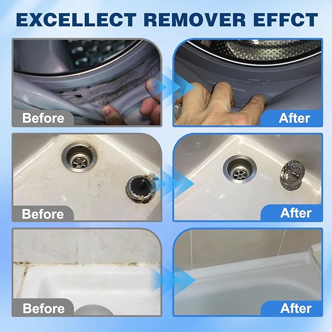 Home Stain Cleaner Gel, Multi-Purpose Household Cleaning Gel for Washing Machine Seals, Refrigerator Strips, Tile Grout, Kitchen Sinks & Bathroom Surfaces, Stain Remover & Deep Cleaning Gel