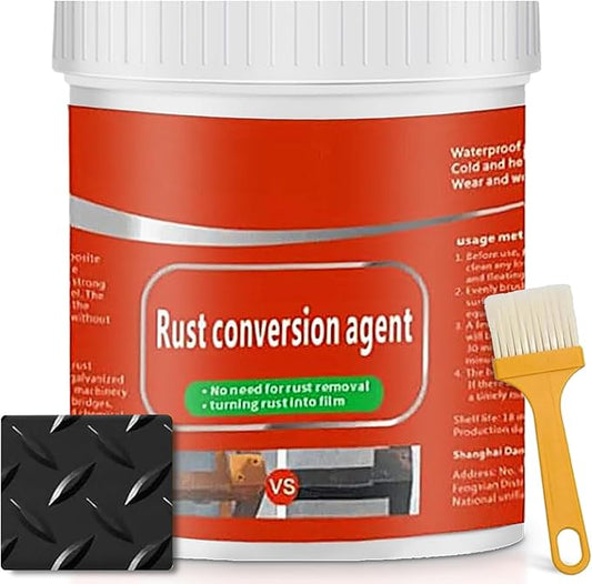 Rust Gel Rust Converter - 35.3 Fl Oz, Rust Remover for Metal, Anti Rust Paint with Brush, Eliminates Oxides from Aluminum, Cast Iron, and Steel (Milky (Black),35.3 Fl Oz)