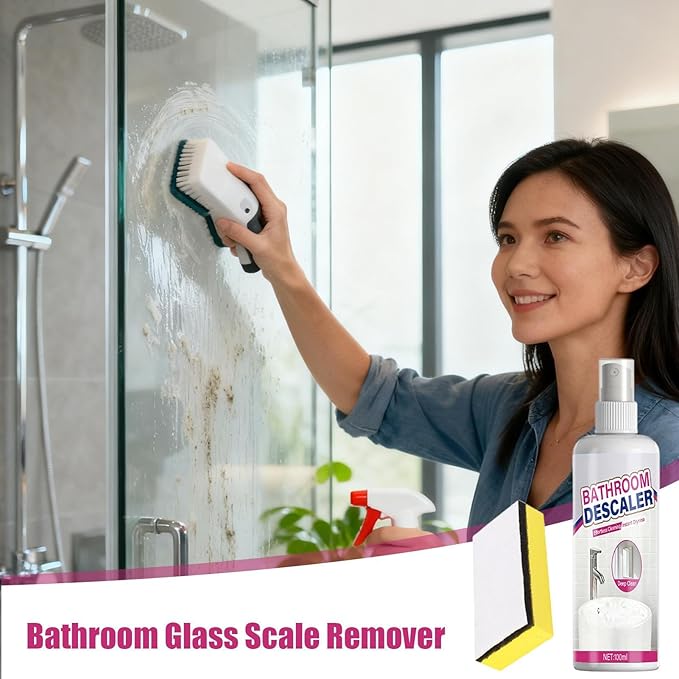 Powerful Bathroom Descaler - Cleaning Foam, Stain Remover with 100ml Capacity, Toilet Cleaner with Multi- Formula, Bowl Agent Spray, Hard Water for Home Use
