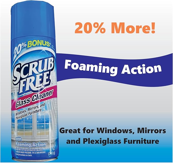 All in One Glass Cleaner Scrub Free - For Windows, Mirrors and Plexiglass Furniture - (3) 12 oz Cans - with Foaming Action The best way to clean glasses. Take yours!