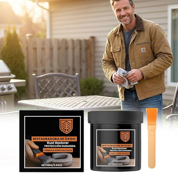 Rust Converter - Rust Stain Remover Agent, Iron Cleaner for Furniture, Fast Action with Easy Application, Garage Supply, Metal Solution for Bathroom and Plumbing