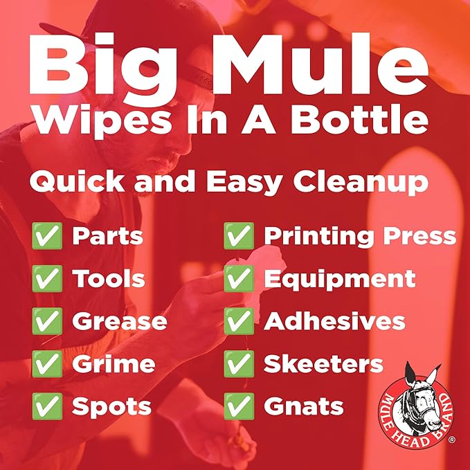 Mule Head XL Heavy-Duty Cleaning Spray – Industrial-Strength All-Purpose Cleaner for Grease, Oil, Ink & Paint – Garage, Car Interiors, Indoor & Outdoor Use – 32 oz